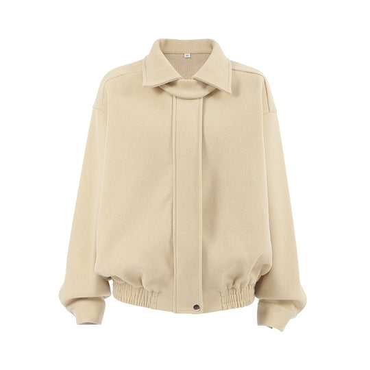 Damen Oversized Baumwolljacke mit Stehkragen und praktischen Taschen EB