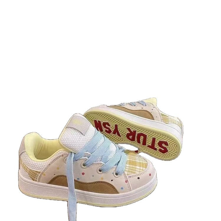 Damen Sportliche Sneakers mit verspieltem Karomuster und höchstem Tragekomfort EB