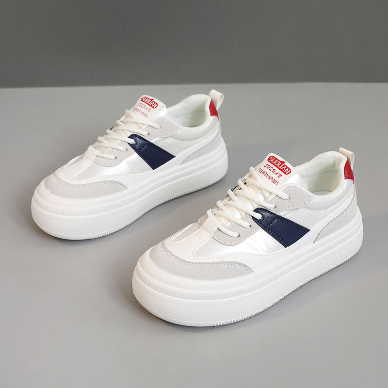 Damen modische Plateau Sneakers mit stabiler Laufsohle und atmungsaktivem Obermaterial EB