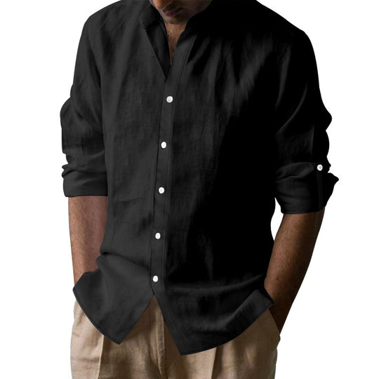 Herren Langarmhemd im lässigen Look mit eleganten Knopfdetails EB