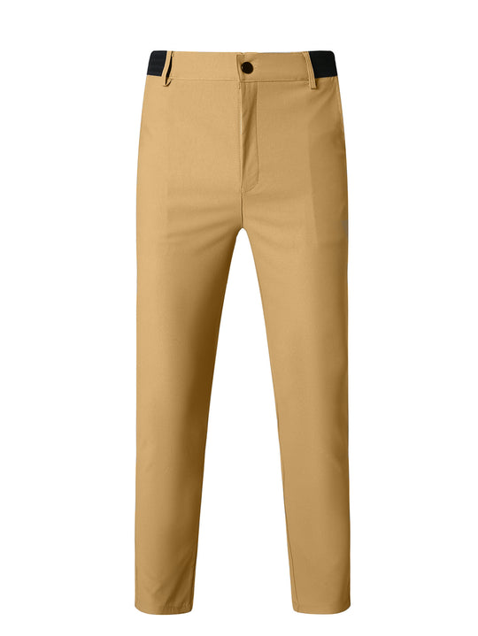 Herren elegante Slim-Fit Freizeithose mit elastischem Bund und klassischen Details EB