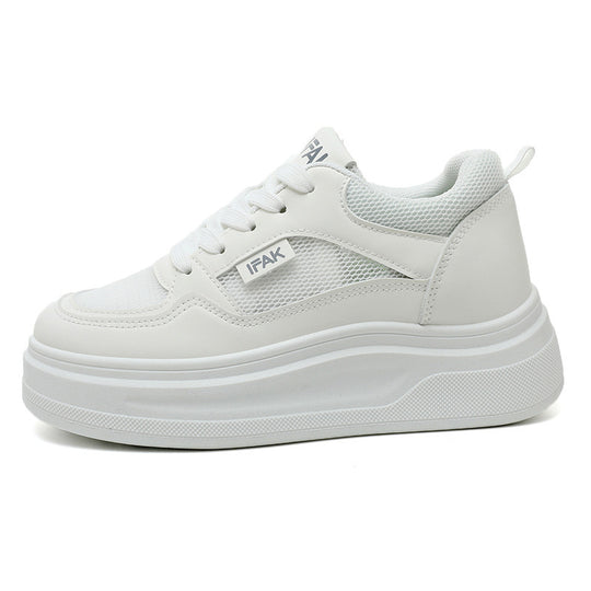 Damen modische Plateau-Sneaker mit atmungsaktivem Obermaterial und dämpfender Laufsohle EB