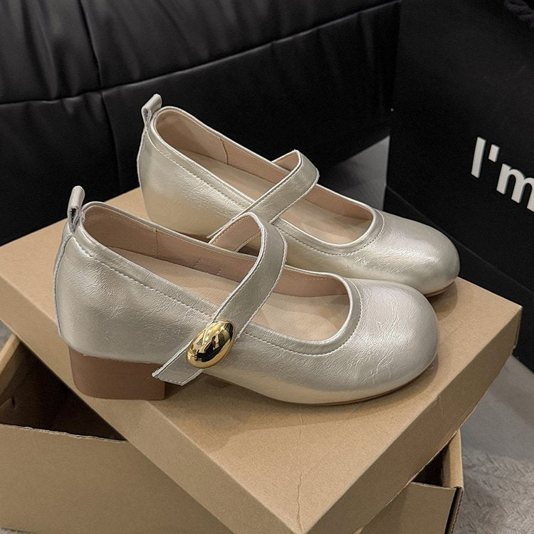 Damen elegantes Mary Jane Schuhwerk mit verstellbarem Riemen EB