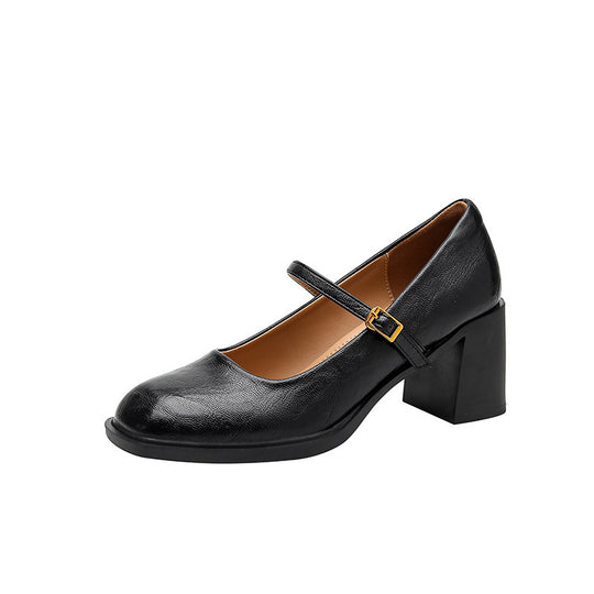 Damen elegante Mary Jane Pumps mit komfortablem Blockabsatz EB