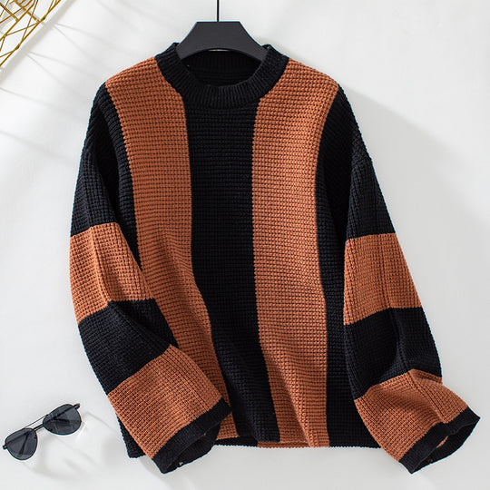 Damen Strickpullover mit innovativem Blockstreifen-Design und lässigem Schnitt EB