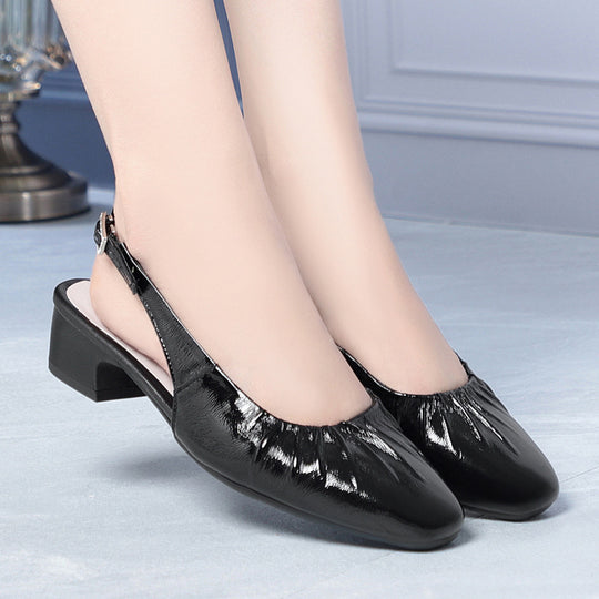 Damen Slingpumps mit elastischem Rüschendesign EB