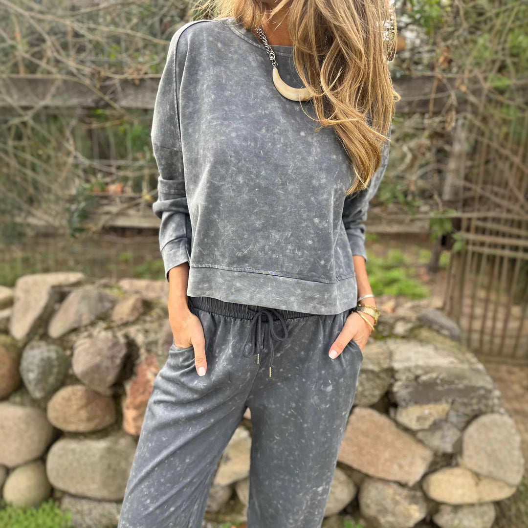 Damen Lässiger Sweatanzug im Vintage-Look EB