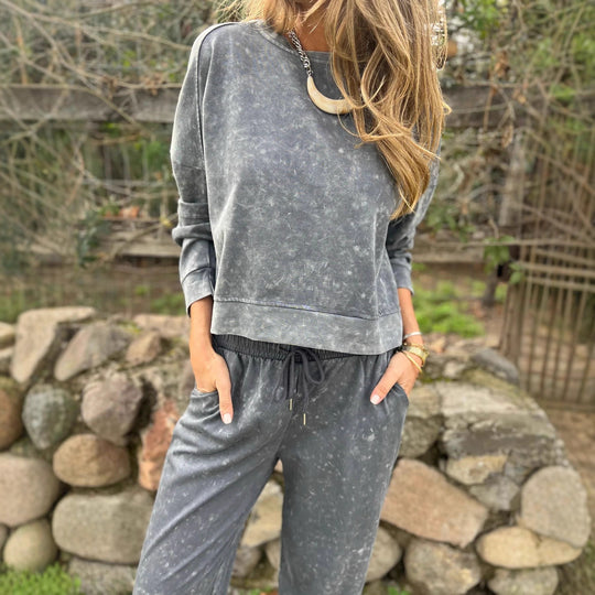 Damen Lässiger Sweatanzug im Vintage-Look EB