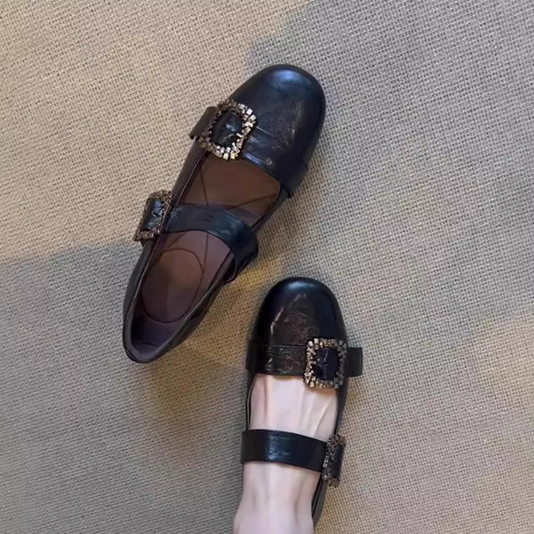 Damen elegante Ballerinas mit dekorativen Schnallen EB