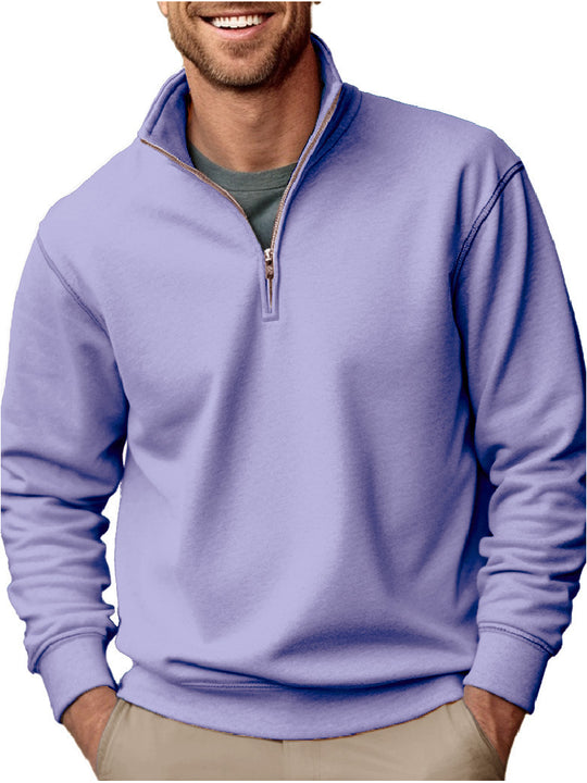 Herren nan Halbzip-Sweatshirt mit Stehkragen und weichem Fleece-Innenfutter EB