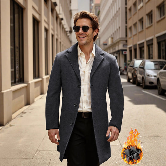Herren eleganter und stilvoller Übercoat EB