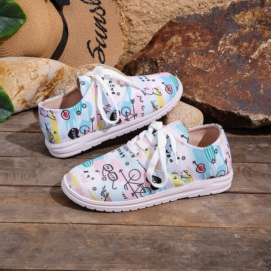 Damen Sportliche Sneakers mit kreativem Druckmotiv EB