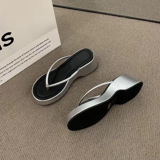 Damen komfortable Zehentrenner-Sandalen mit stützendem Plateau EB