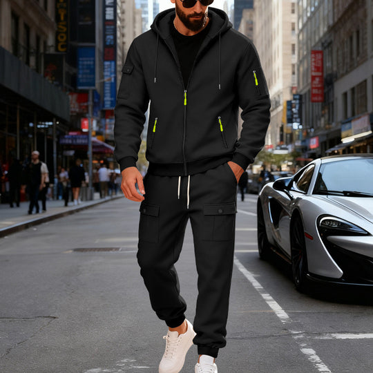 Herren Sportlicher Kapuzenanzug mit Taschen und praktischem Design EB
