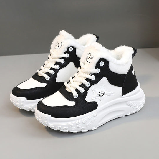 Damen High-Top Sneakers mit kuscheligem Warmfutter und rutschfester Sohle EB