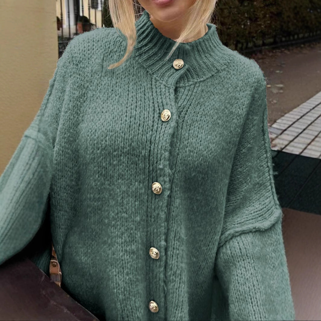 Damen oversized Strickjacke mit Knopf- und Rippdetails EB