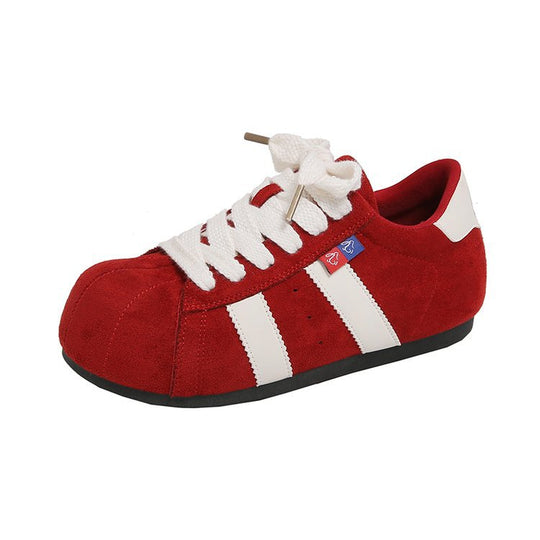 Damen sportliche Sneakers mit robustem Wildleder und elastischem Schnürsystem EB