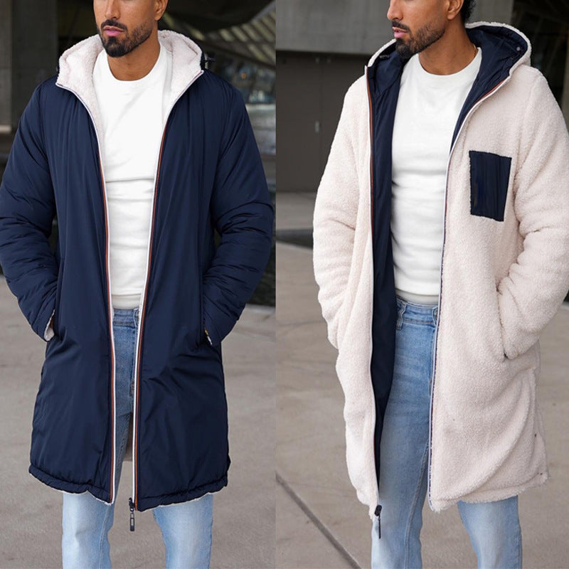 Herren umkehrbare Winterjacke mit weichem Innenfutter EB