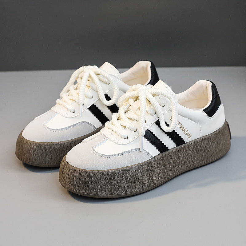 Damen modische Sneaker mit plattenförmigem Schnitt und auffälligen Schnürsenkeln EB