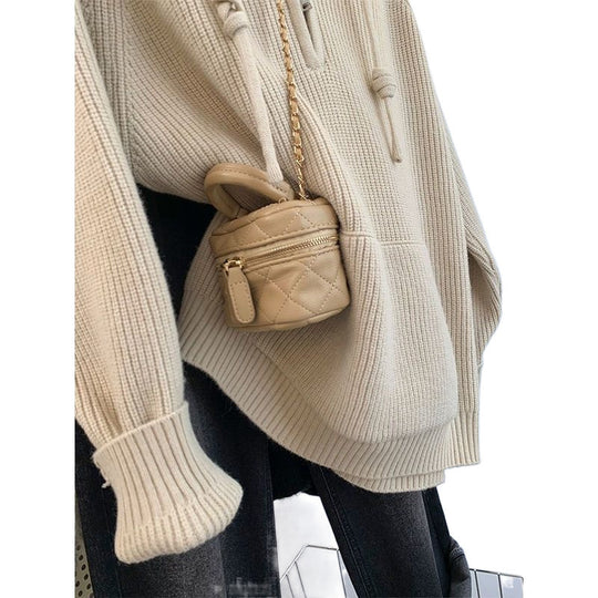 Damen lässiger Kapuzenpullover mit strukturiertem Rippdesign und sinnlichem Reißverschluss EB