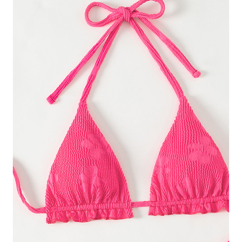 Damen Triangel-Bikini mit raffinierten Rüschen- und Bindedetails EB