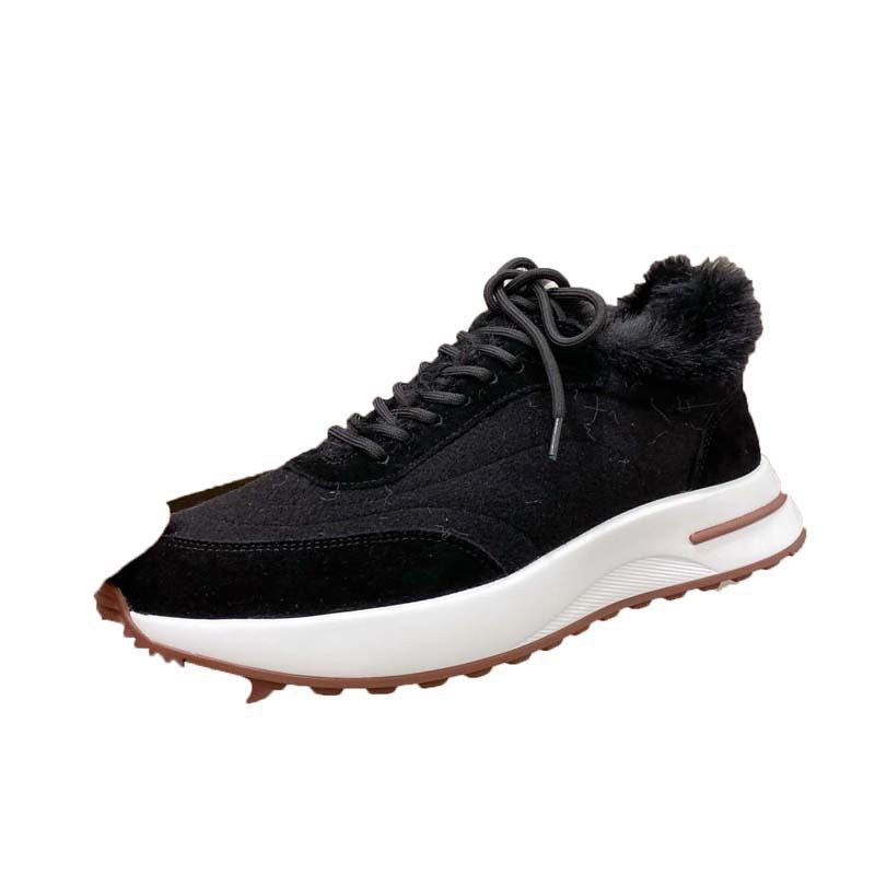 Damen Sportliche Sneakers mit luxuriösem Fellkragen EB