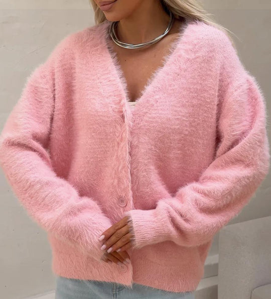 Damen Kuscheliger Strick-Cardigan mit Knopfleiste und feiner Textur EB
