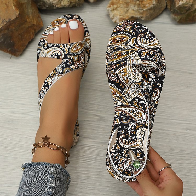 Damen offene Riemensandalen mit komfortablem Fußbett EB