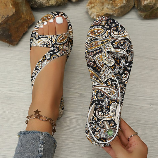 Damen offene Riemensandalen mit komfortablem Fußbett EB