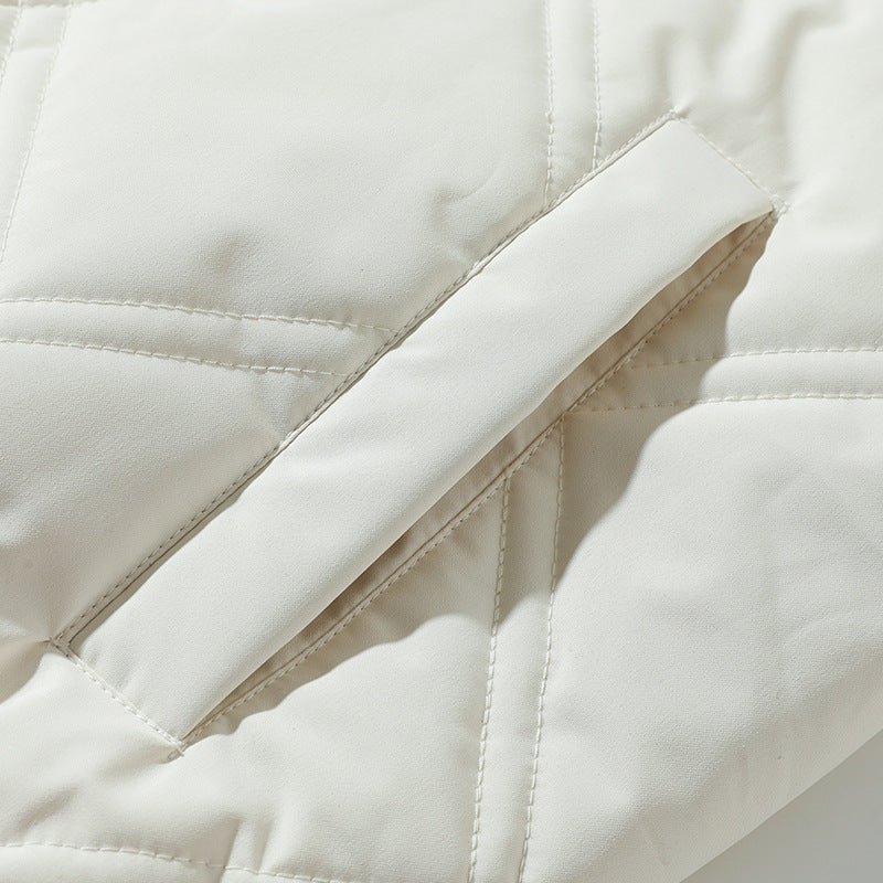 Herren gesteppte College-Blousonjacke mit Rautensteppung, Druckknopfverschluss und gerippten Bündchen EB