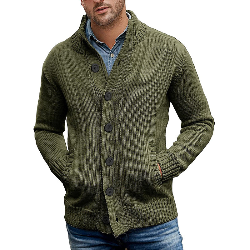 Herren Strickjacke mit großzügigen Taschen und klassischem Knopfverschluss EB