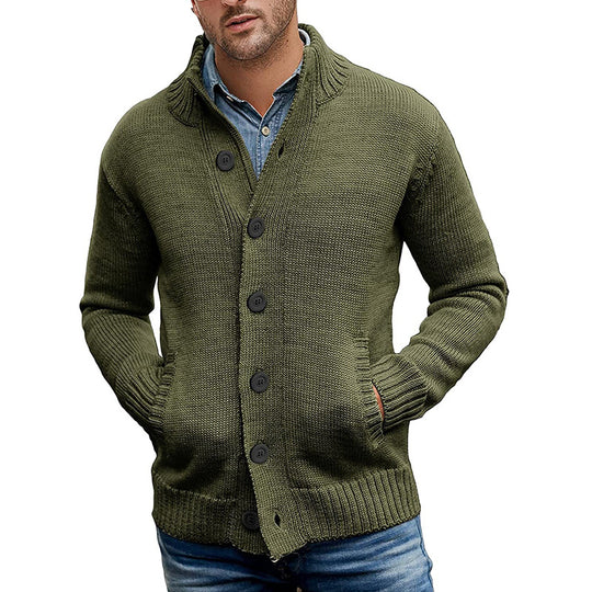 Herren Strickjacke mit großzügigen Taschen und klassischem Knopfverschluss EB