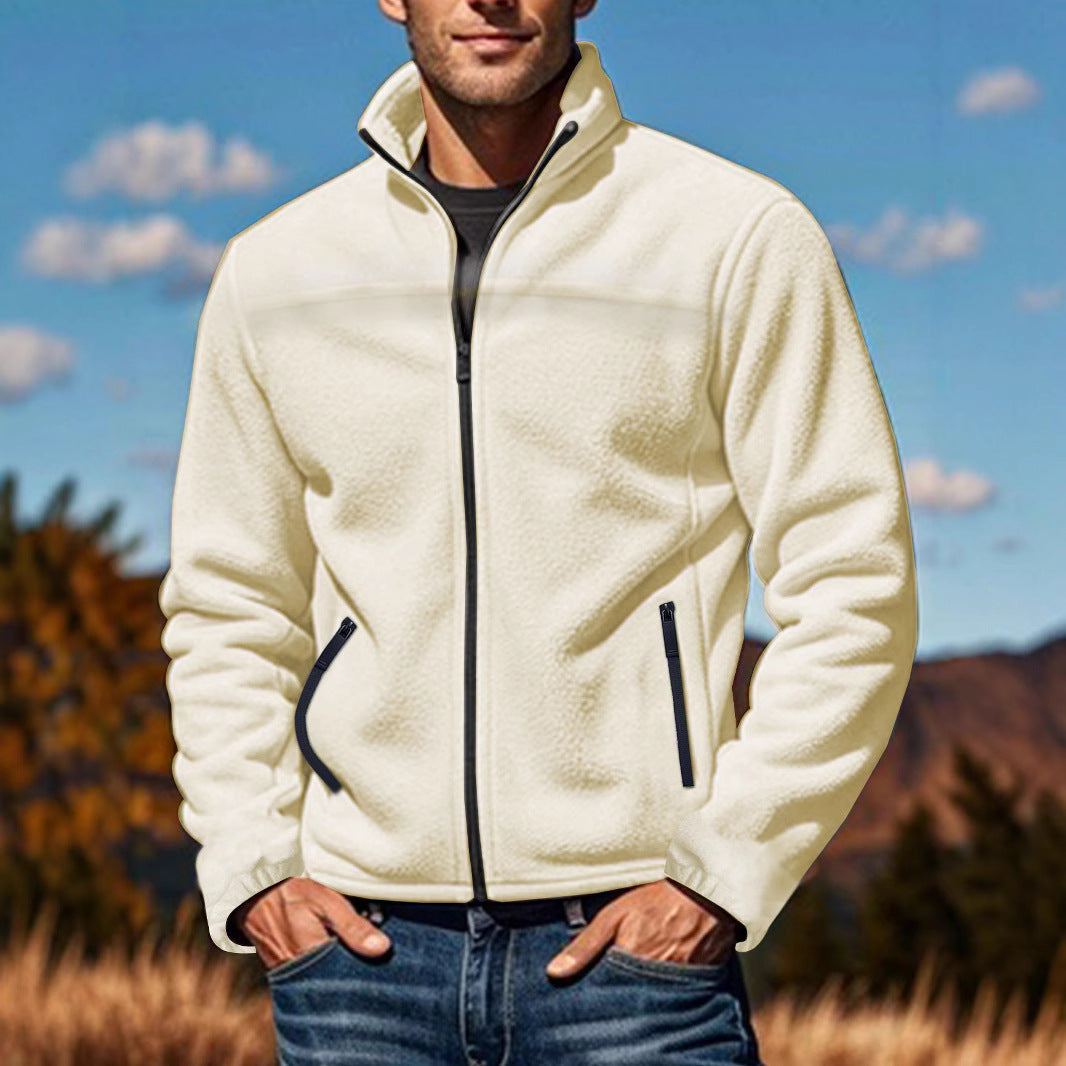 Herren Fleecejacke mit hohem Kragen und praktischen Reißverschlusstaschen EB