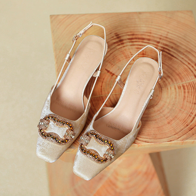 Damen Slingback Pumps mit luxuriösem Schmuckdetail EB