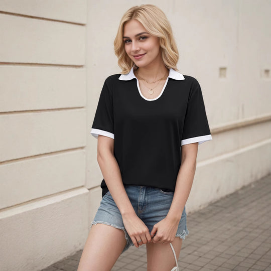 Damen Poloshirt mit modernem Kragen und lässigem Schnitt EB