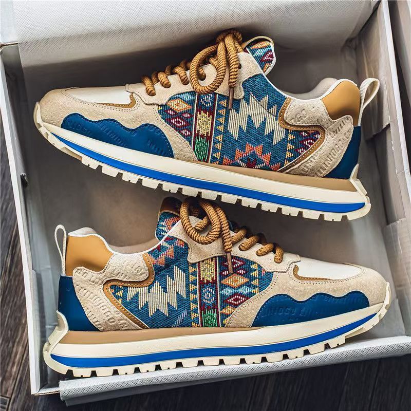 Damen Sportliche Sneakers mit modischem Tribal-Muster und rutschfester Sohle EB