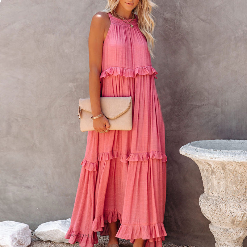 Damen Maxikleid mit voluminösem Rock EB