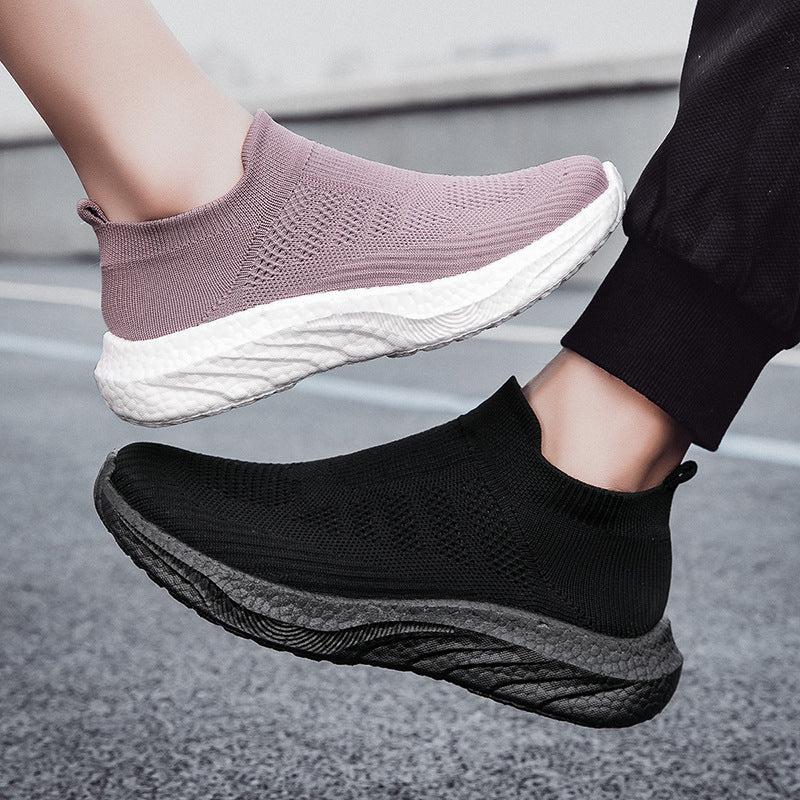 Damen Elastic Slip-On Sneakers mit atmungsaktivem Obermaterial EB