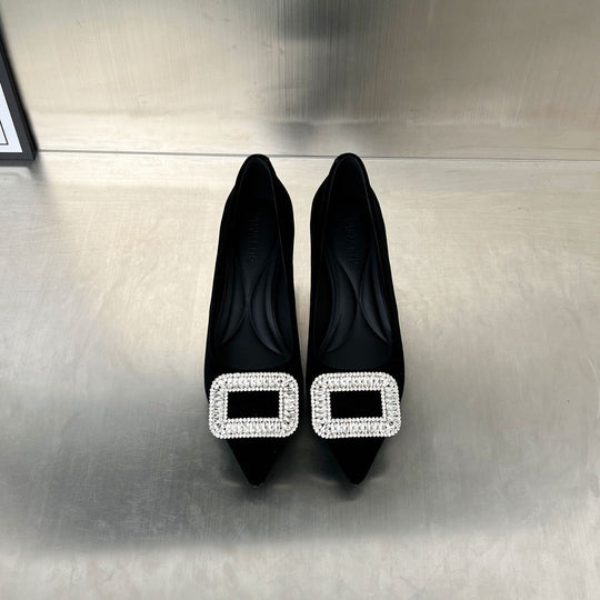 Damen Elegante Pumps mit funkelndem Strassbesatz und komfortablem Absatz EB