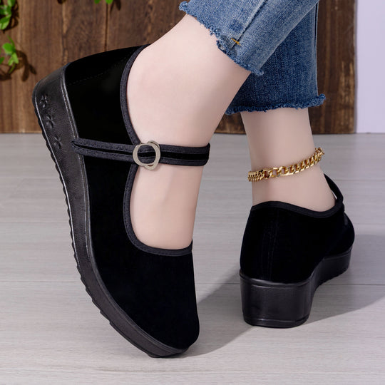 Damen Elegante und bequeme Ballerinas mit verstellbarem Riemen EB
