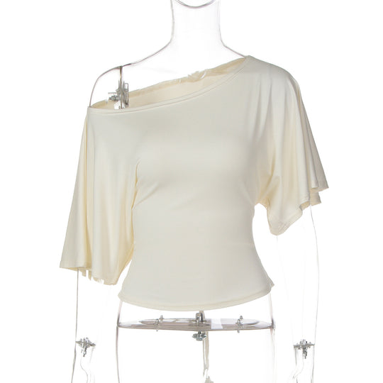 Damen Stilvolles Oberteil mit asymmetrischem Schnitt EB