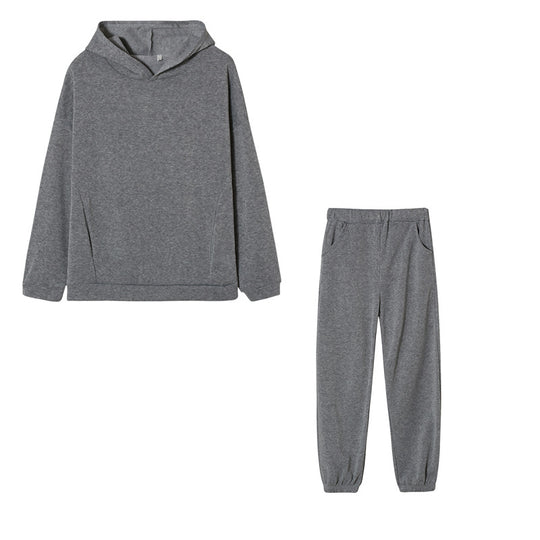 Damen lässiges Hoodie-Set mit elastischer Taillierung und praktischen Taschen EB