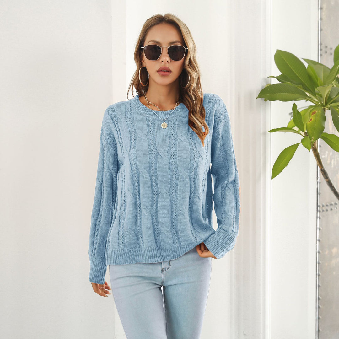 Damen Grobstrickpullover mit einzigartigem Zopfmuster und lässigem Schnitt EB