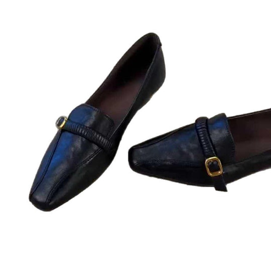 Damen Elegante Mokassins mit modischem Riemenverschluss und spitz zulaufendem Design EB