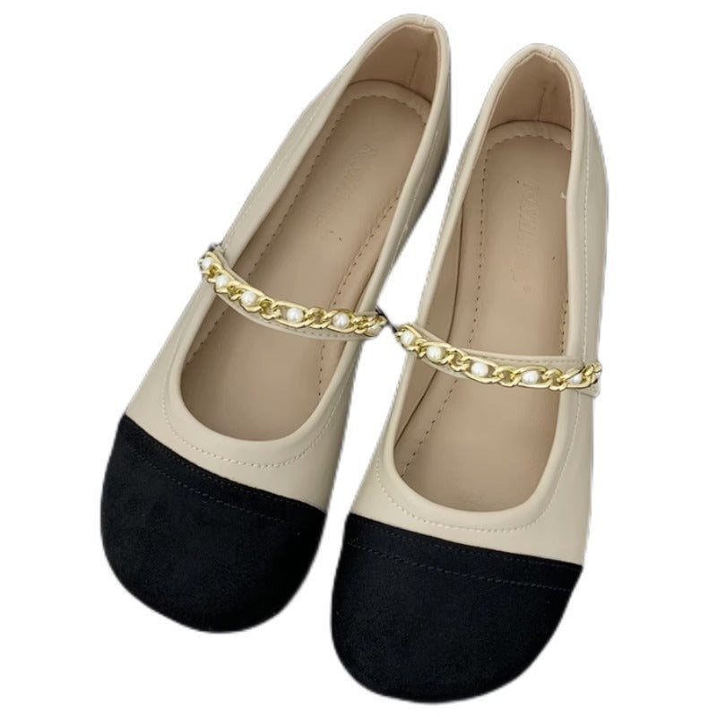Damen Ballerinas mit elegantem Ketten-Detail EB