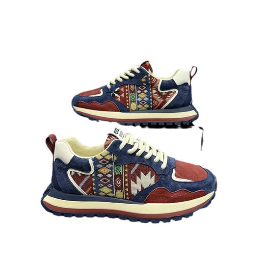 Damen Modische Sport-Sneaker mit Ethno-Muster EB