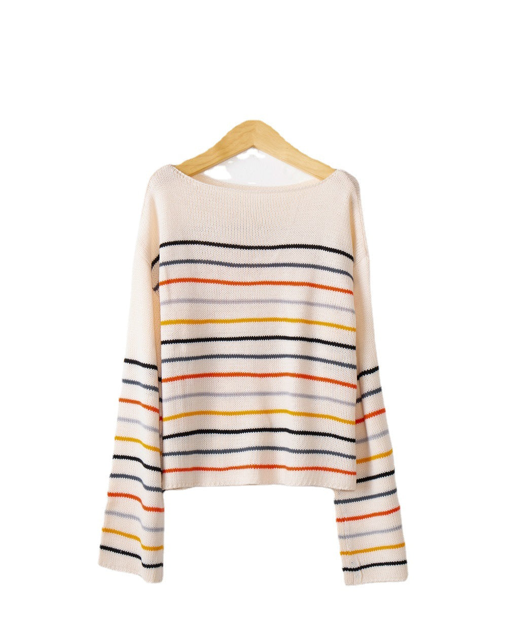 Damen Oversized Streifenpullover aus weichem Material mit weitem Schnitt EB