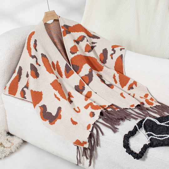 Damen weicher Schal mit fransigem Design EB