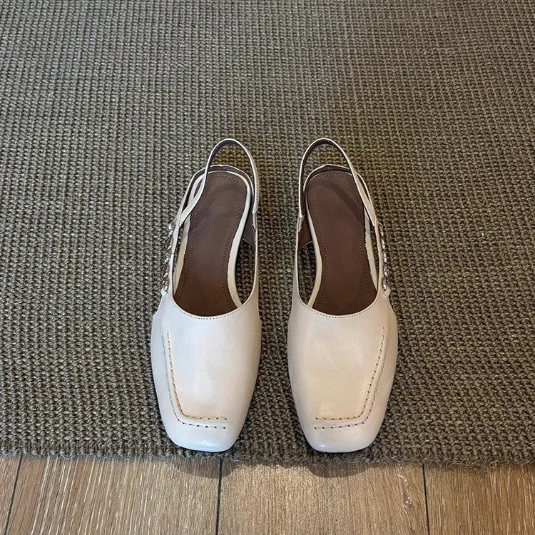Damen Slingpumps mit eleganter Naht und modischen Schnallen EB