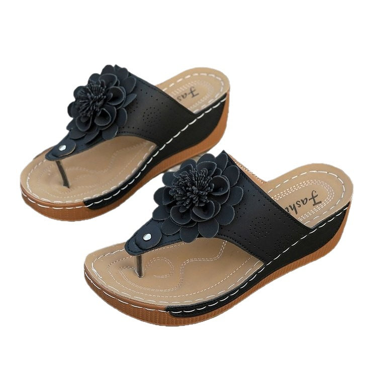 Damen Bequeme und modische Blumensandalen EB